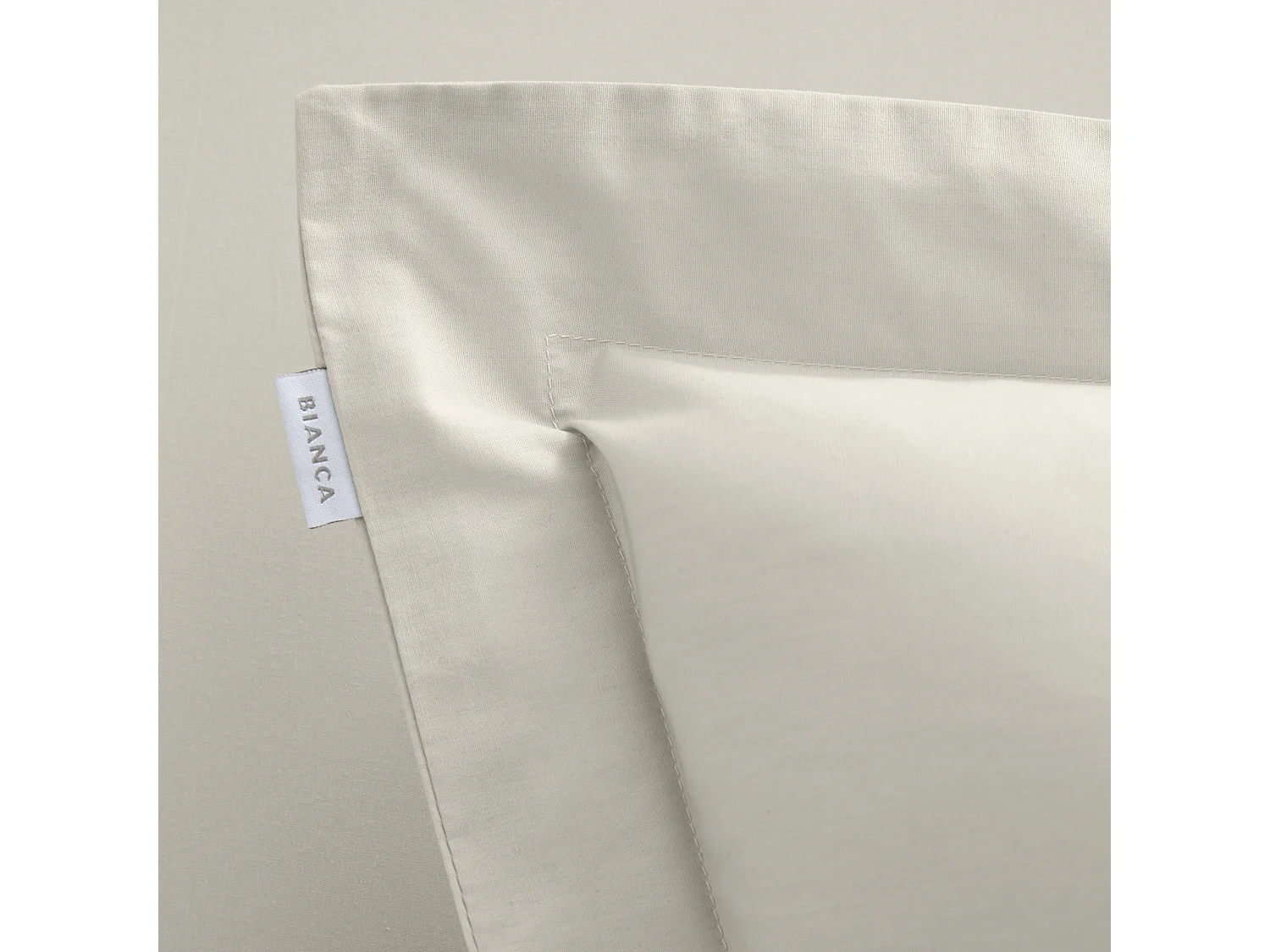 Bianca Fine Linens 200 Thread Count Cotton Percale Oxford Pillowcase Pair Natural