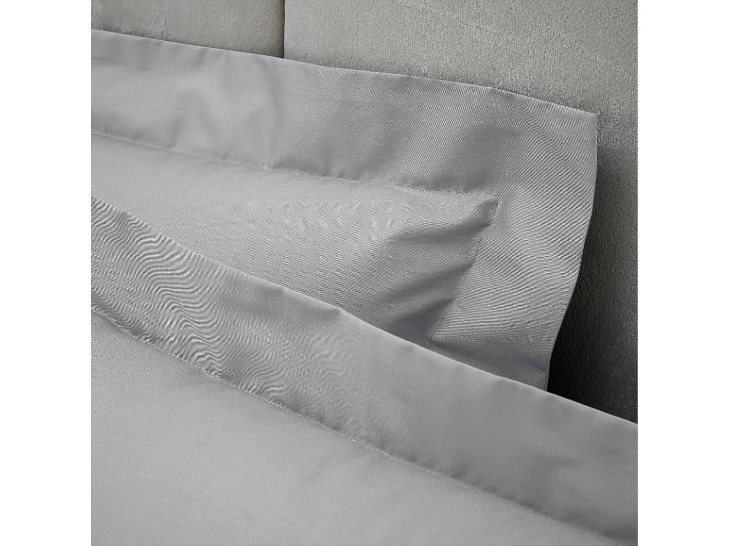 Bianca Fine Linens 180 Thread Count Egyptian Cotton Oxford Pillow case Silver Grey