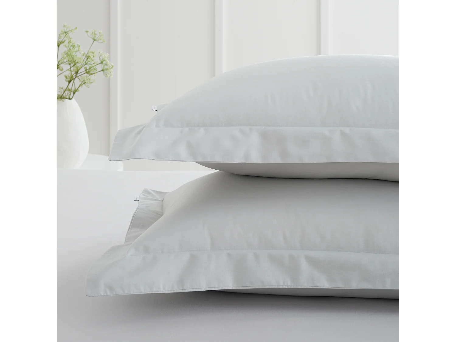 Bianca Fine Linens 200 Thread Count Cotton Percale Oxford Pillowcase Pair Grey