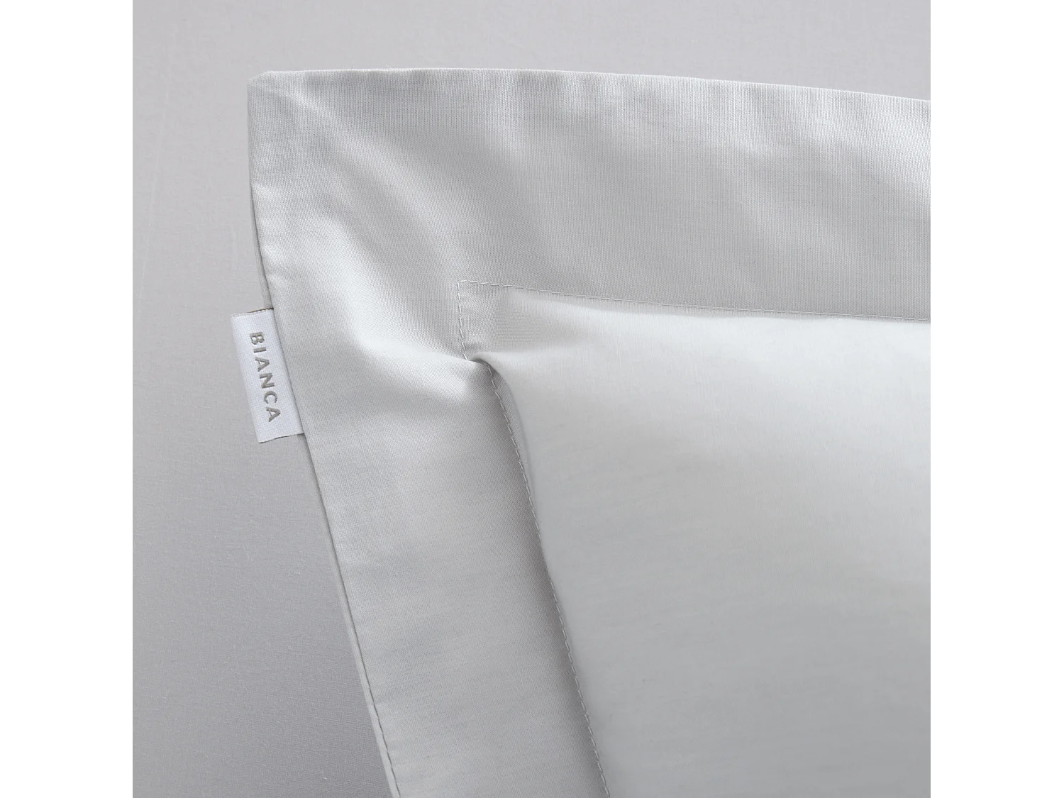 Bianca Fine Linens 200 Thread Count Cotton Percale Oxford Pillowcase Pair Grey