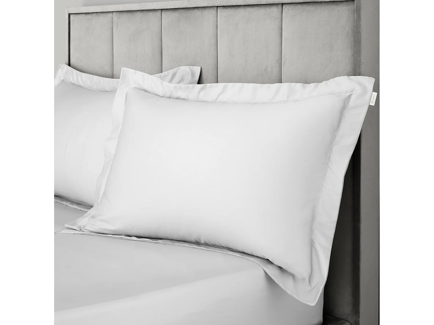Bianca Fine Linens 400 Thread Count Cotton Sateen Oxford Pillowcase Pair Dove Grey