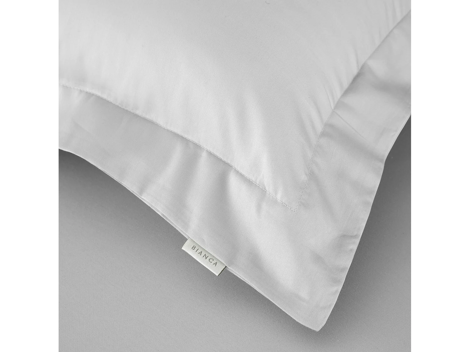 Bianca Fine Linens 400 Thread Count Cotton Sateen Oxford Pillowcase Pair Dove Grey