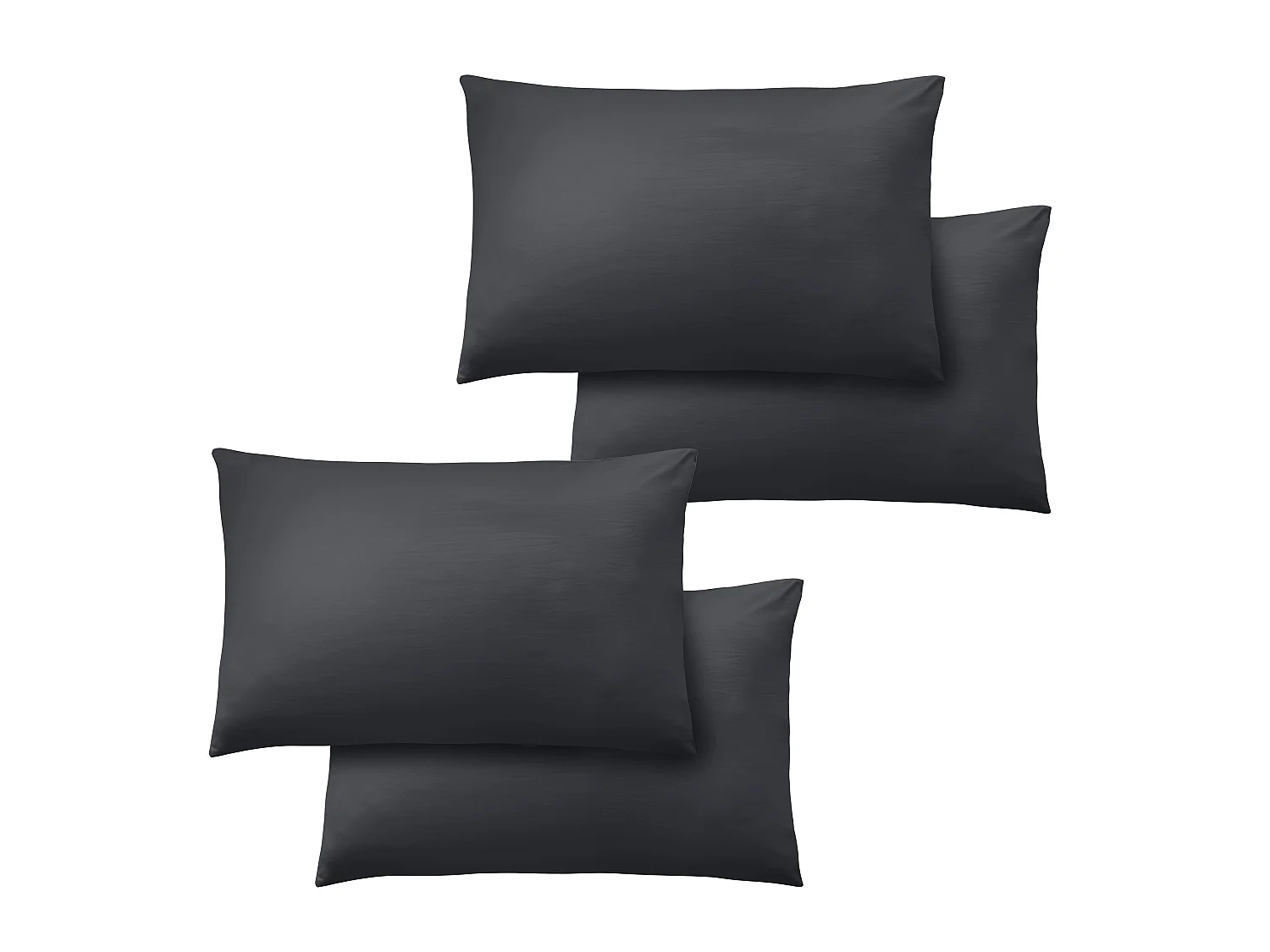 Catherine Lansfield So Soft Non-Iron Standard Pack of 4 Pillowcases Black