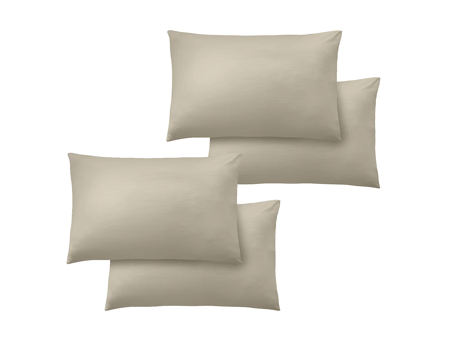 Catherine Lansfield So Soft Non-Iron Standard Pack of 4 Pillowcases Natural