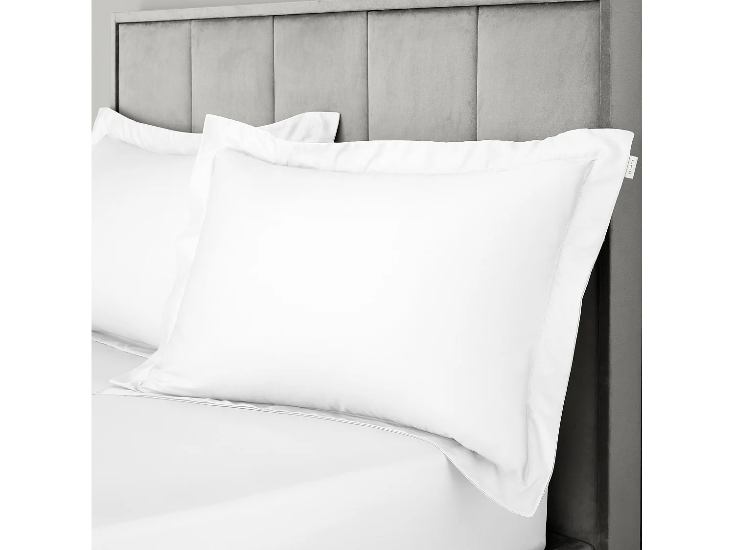 Bianca Fine Linens 400 Thread Count Cotton Sateen Oxford Pillowcase Pair White