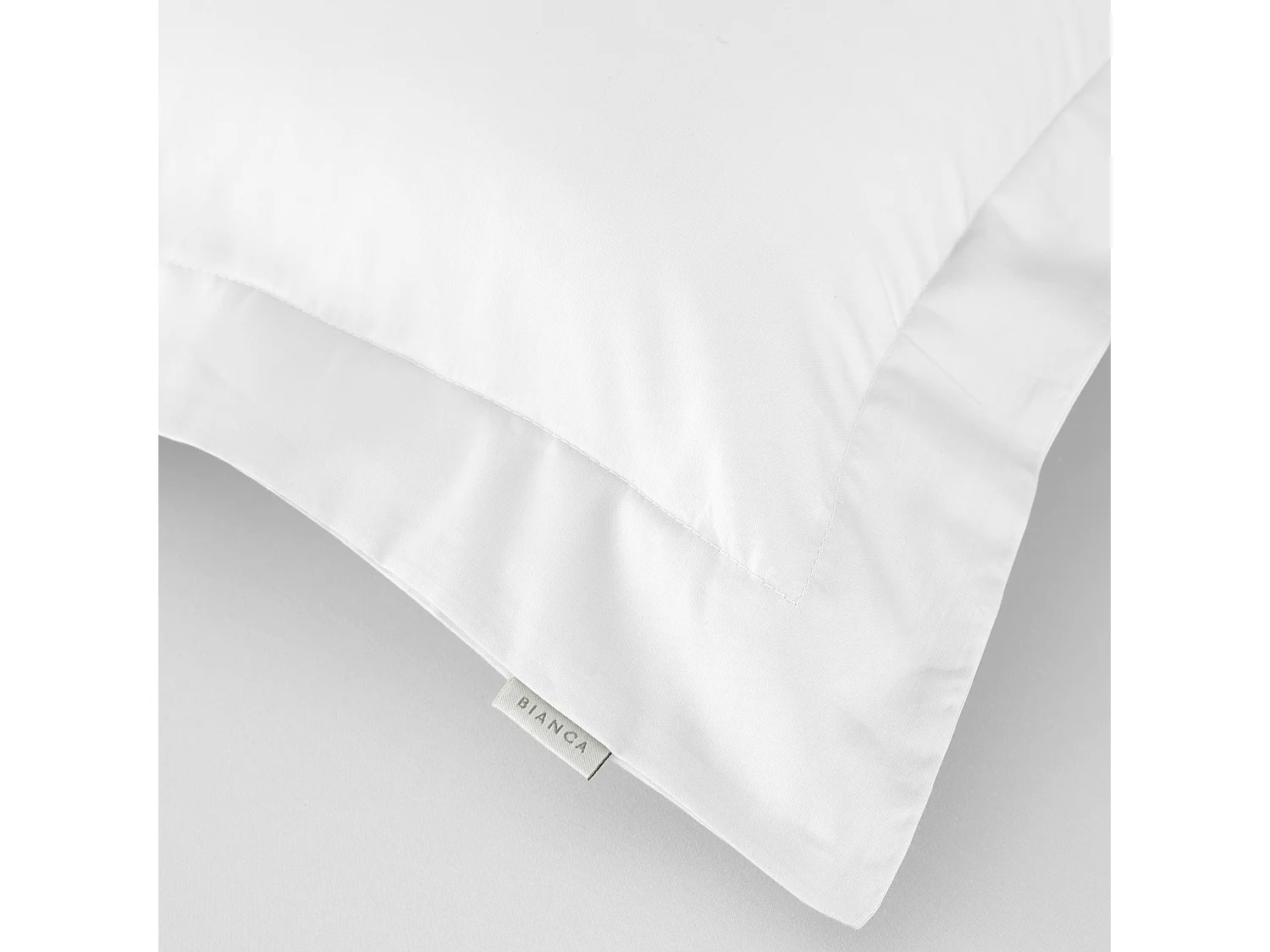 Bianca Fine Linens 400 Thread Count Cotton Sateen Oxford Pillowcase Pair White