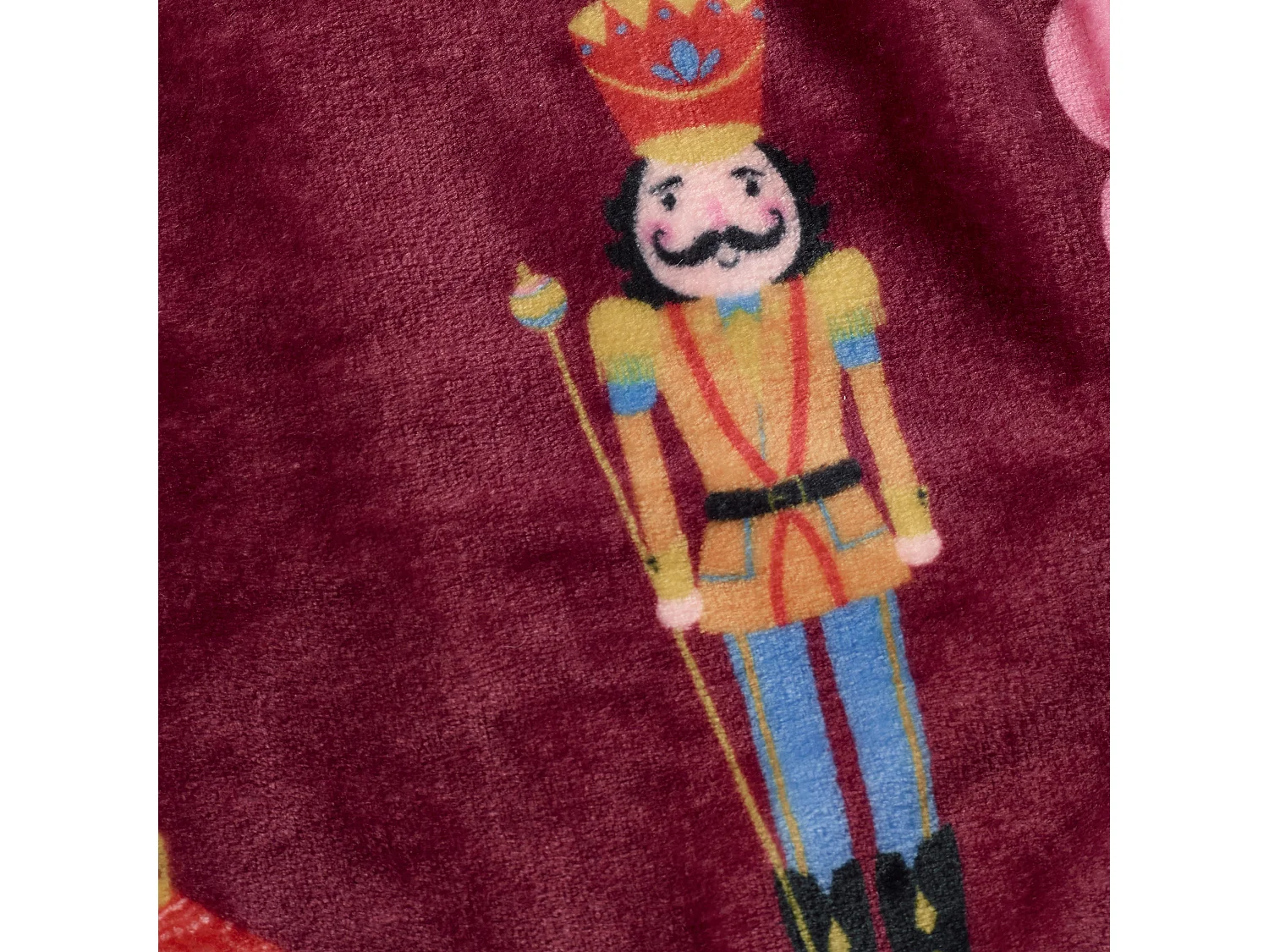 Catherine Lansfield Christmas Nutcracker Fleece Cosy 130x170cm Blanket Throw Plum