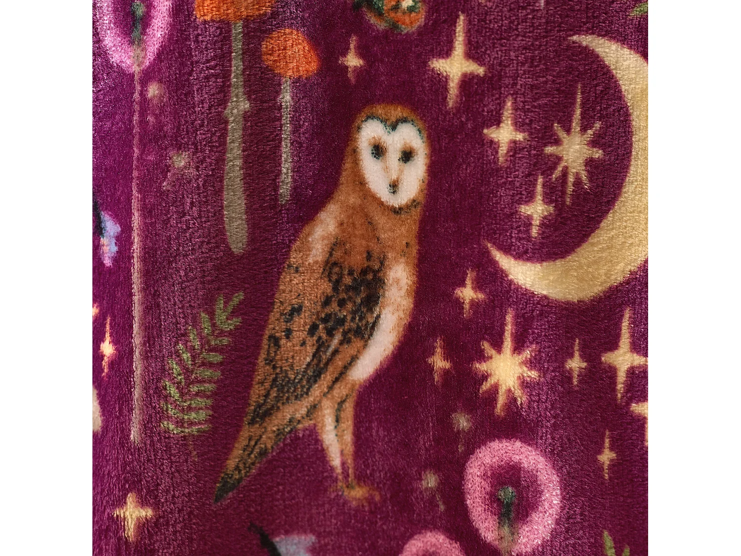 Catherine Lansfield Enchanted Twilight Animals Cosy Fleece 130x170cm Blanket Throw Plum