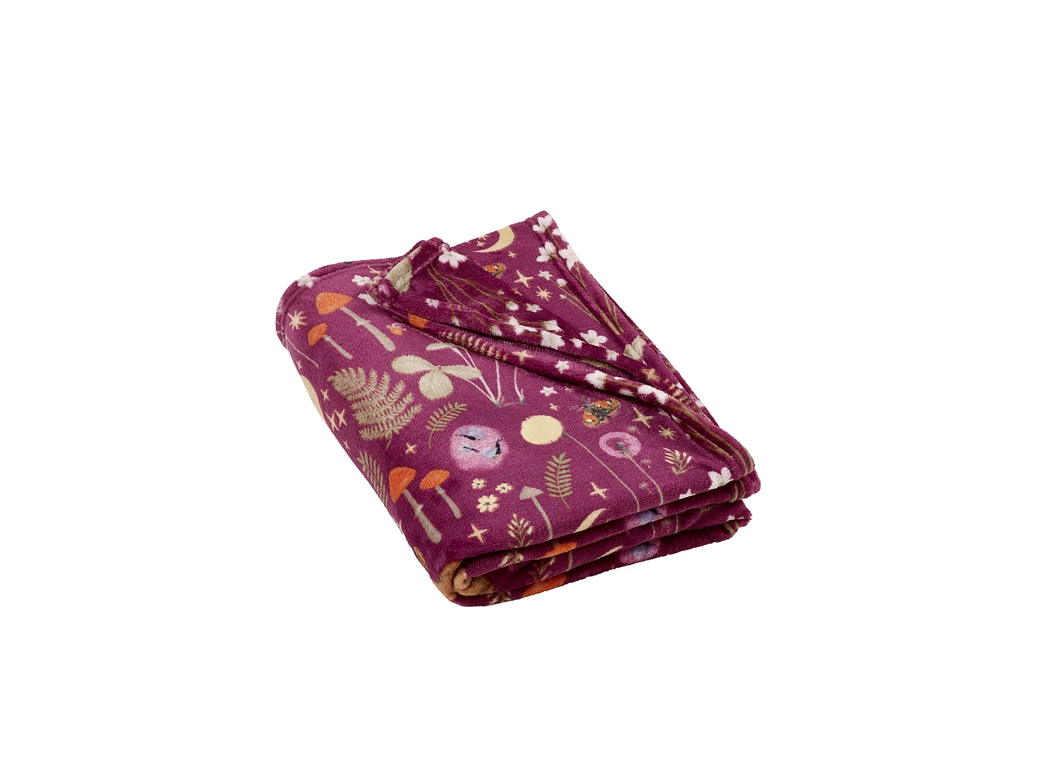 Catherine Lansfield Enchanted Twilight Animals Cosy Fleece 130x170cm Blanket Throw Plum