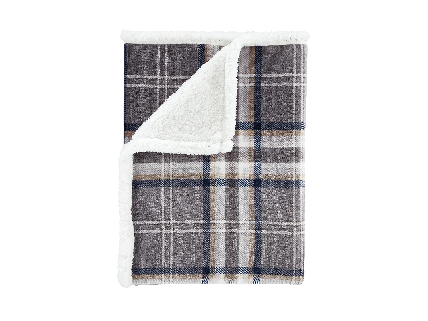 Catherine Lansfield Cosy Kelso Check 130x170cm Blanket Throw Charcoal Grey