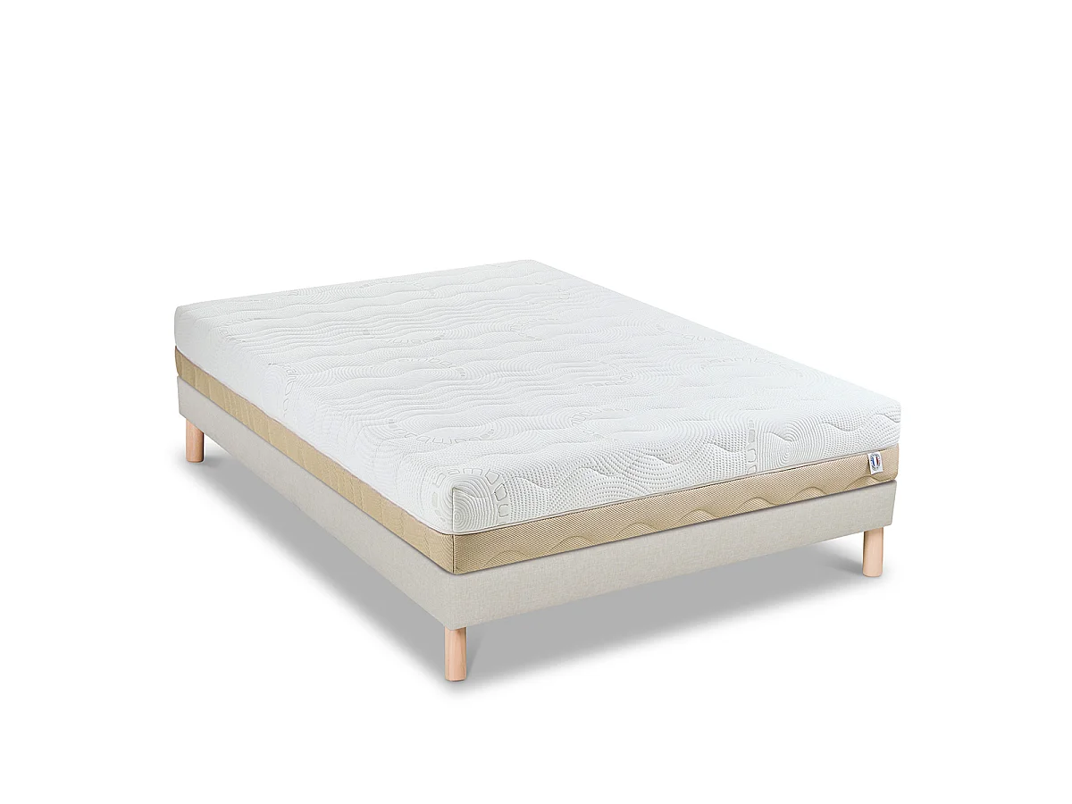 Ensemble Matelas Mémoire de forme 4 SAISONS avec sommier 140x200 cm