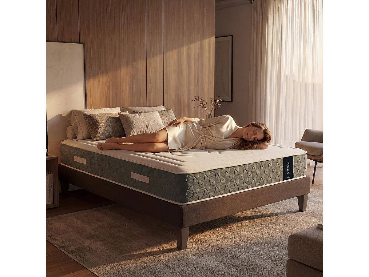 Matelas Ressorts ensachés et Mémoire de forme - 33 cm - MARQUISE 90x190