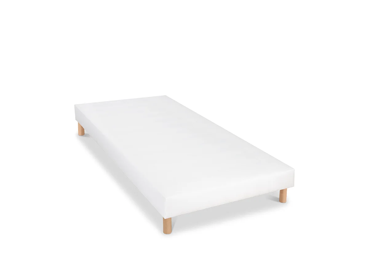 Sommier tapissier Tissu Constantine 120x190 cm - Blanc