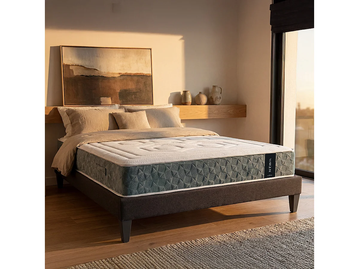 Matelas Ressorts ensachés et Mémoire de forme - 33 cm - MARQUISE 140x200