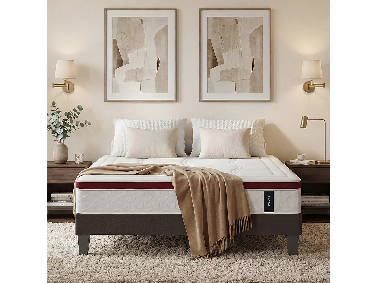 Matelas Ressorts ensachés et Mémoire de forme - 27 cm - HARMONIE 140x200
