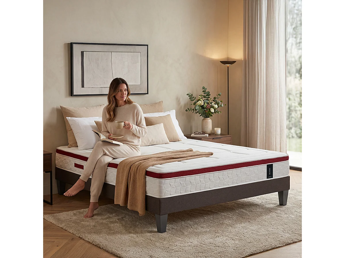 Matelas Ressorts ensachés et Mémoire de forme - 27 cm - HARMONIE 140x200