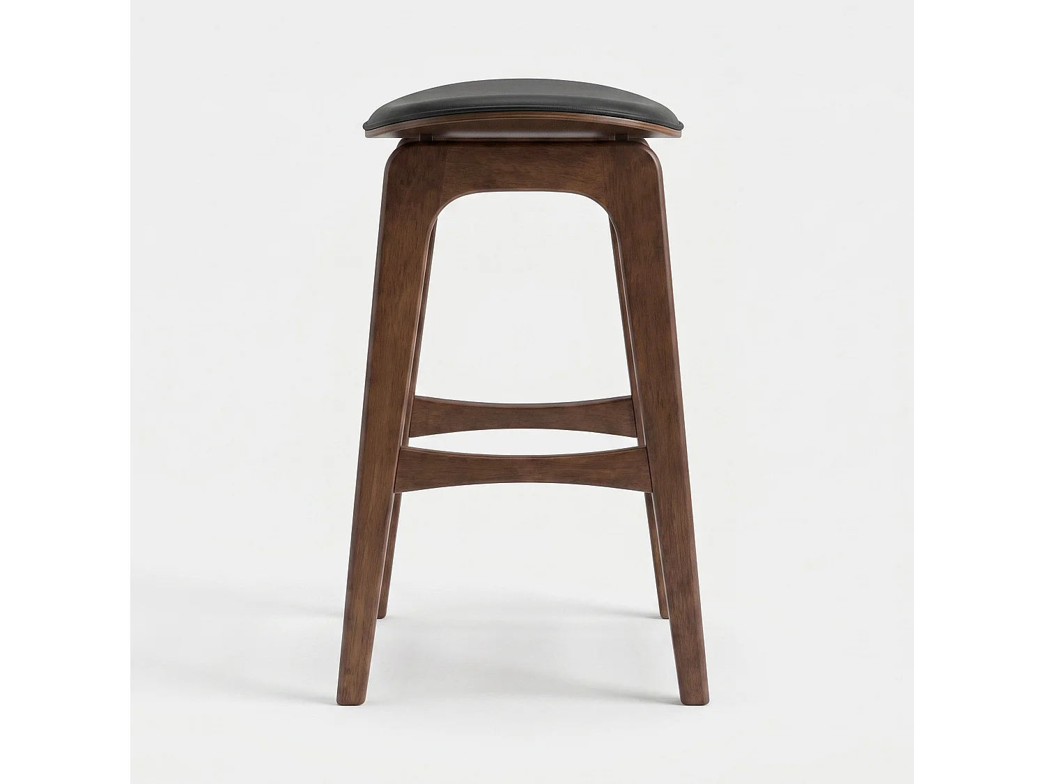 Lot de 2 tabourets pour îlot 65,5 cm en bois foncé et similicuir noir - Jude