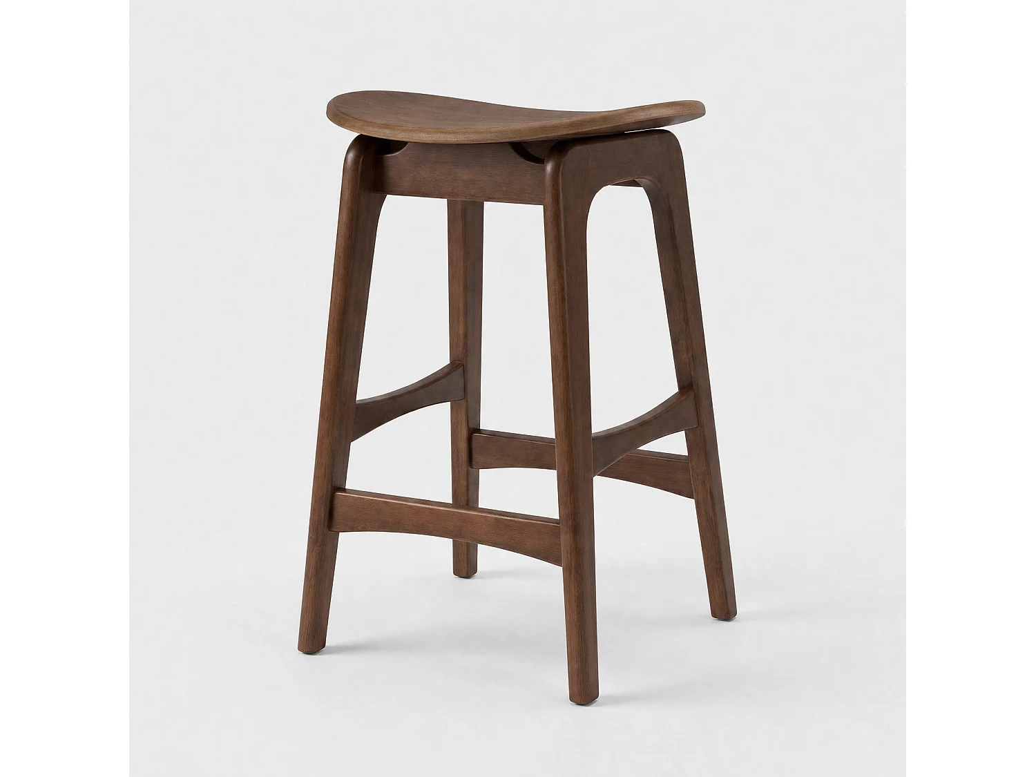 Lot de 2 tabourets pour îlot central 63 cm en bois foncé - Jude