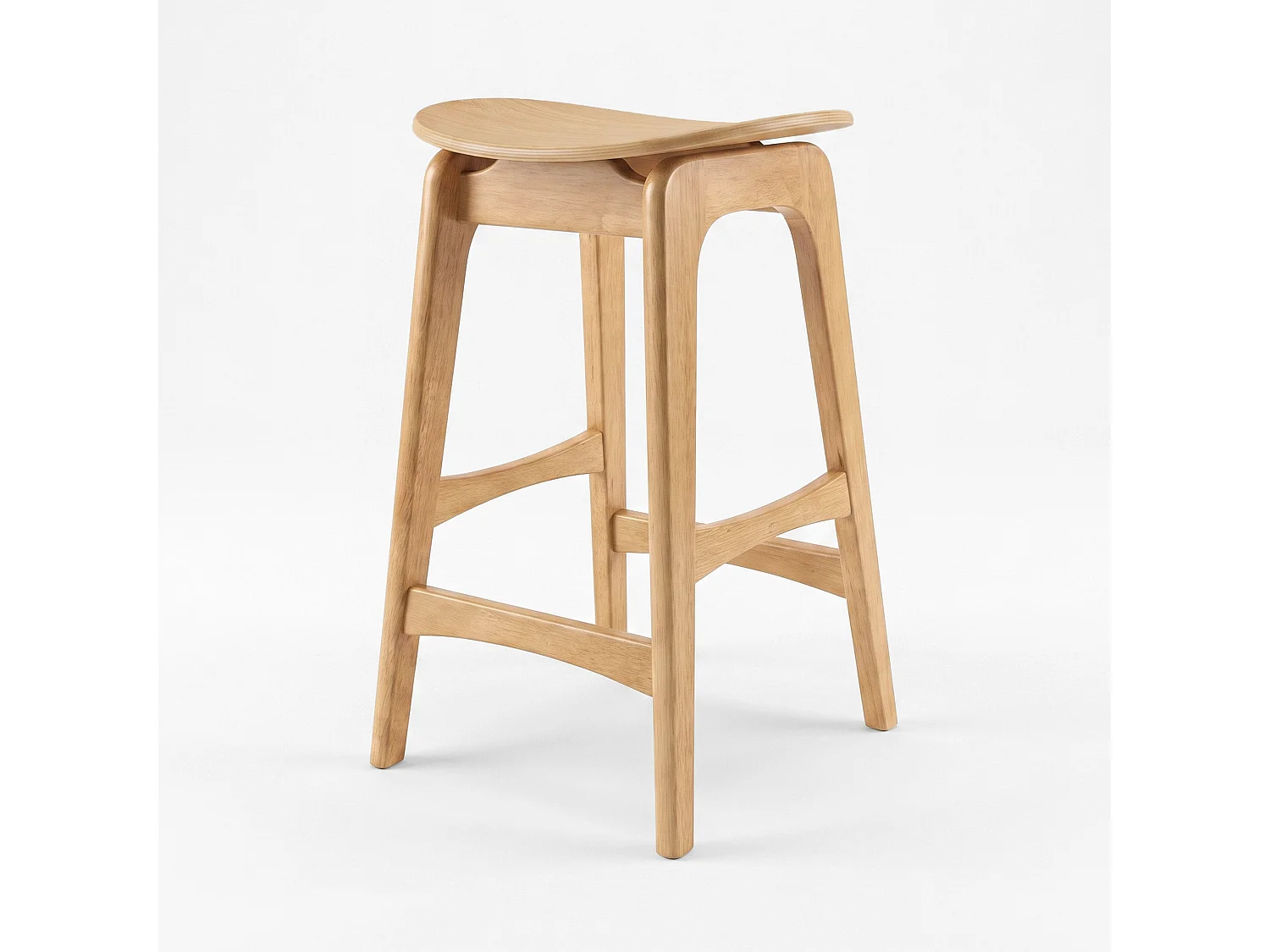 2er-Set Barhocker für Kücheninsel, 63 cm, helles Holz - Jude