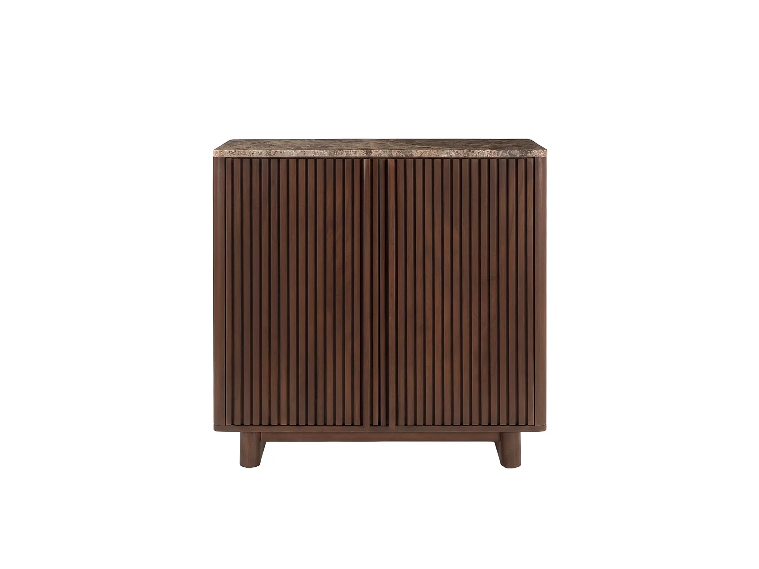 Petit buffet en bois de manguier et plateau en marbre - Flavio