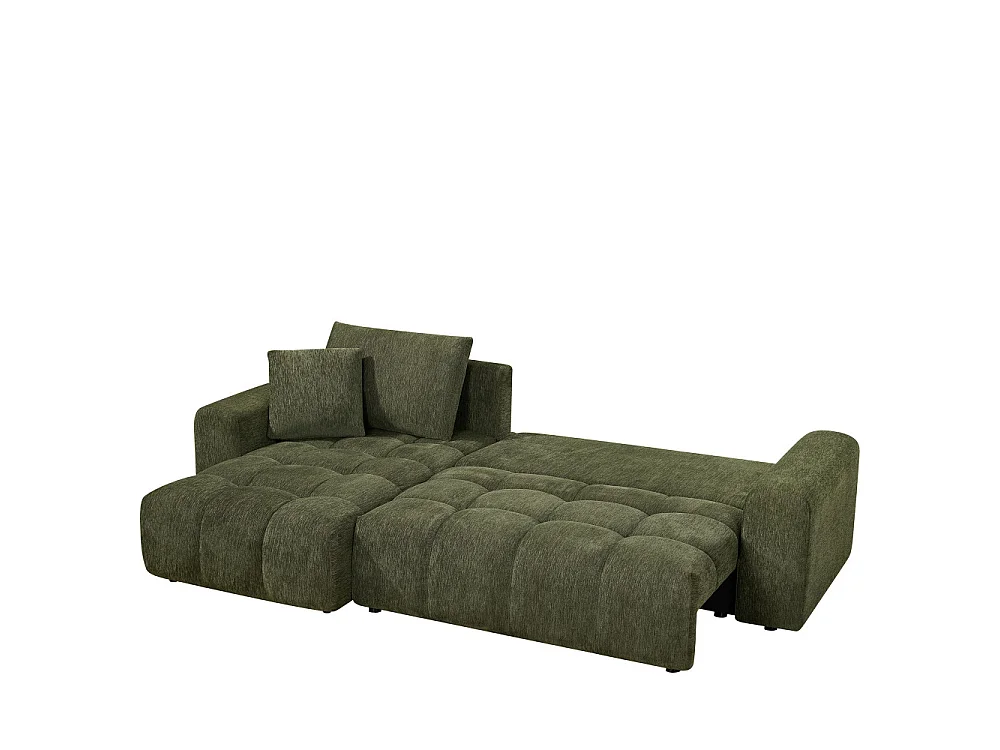 Giovano - Canapé d'angle réversible convertible 4 places en tissu - Vert