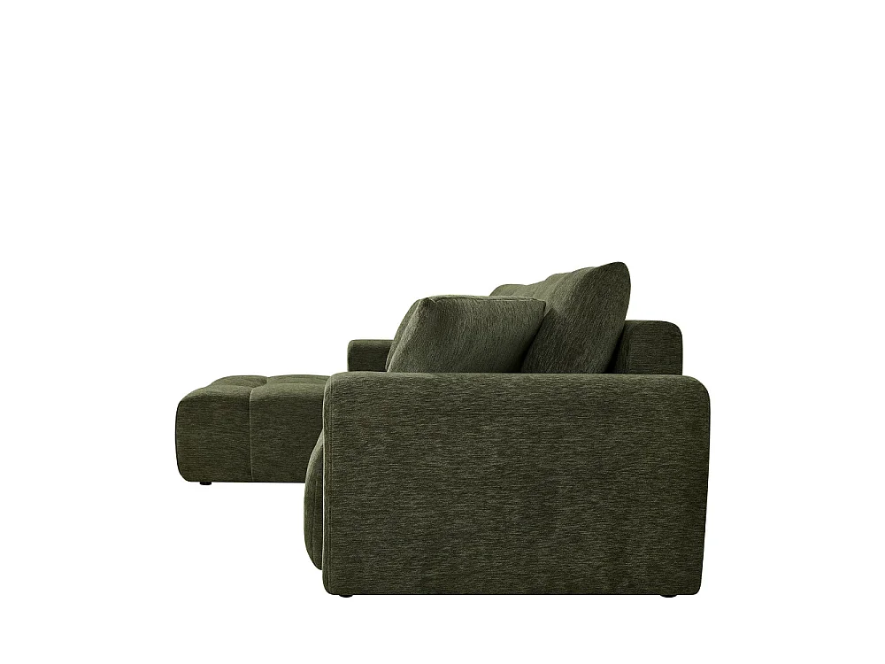 Giovano - Canapé d'angle réversible convertible 4 places en tissu - Vert