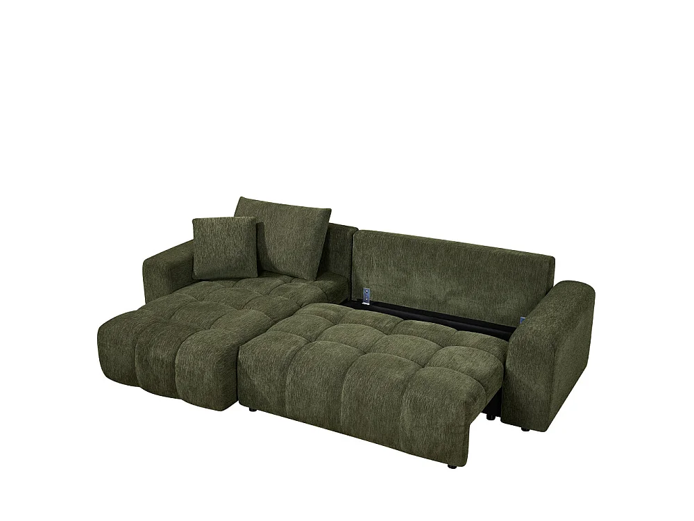 Giovano - Canapé d'angle réversible convertible 4 places en tissu - Vert