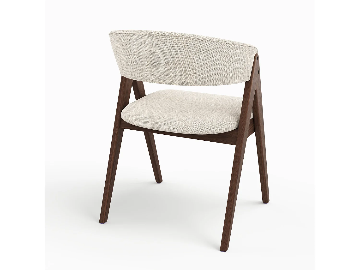 Silla de madera oscura y tela beige claro - Isis