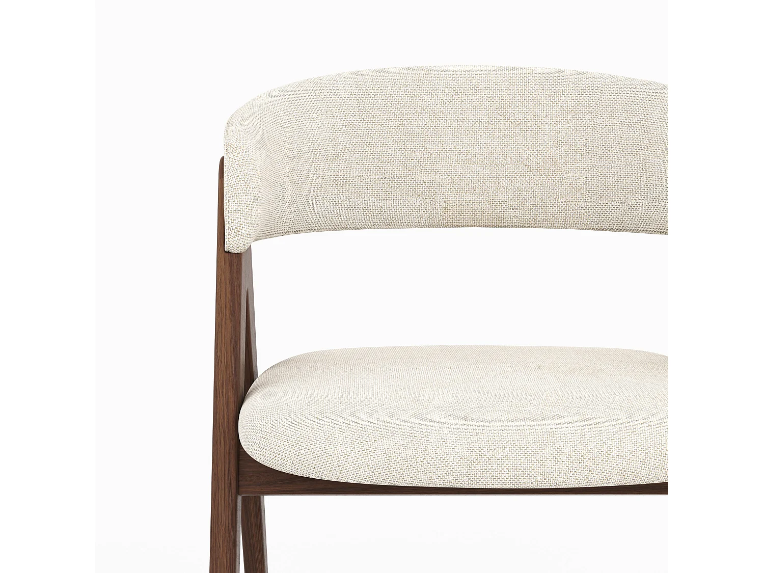Silla de madera oscura y tela beige claro - Isis
