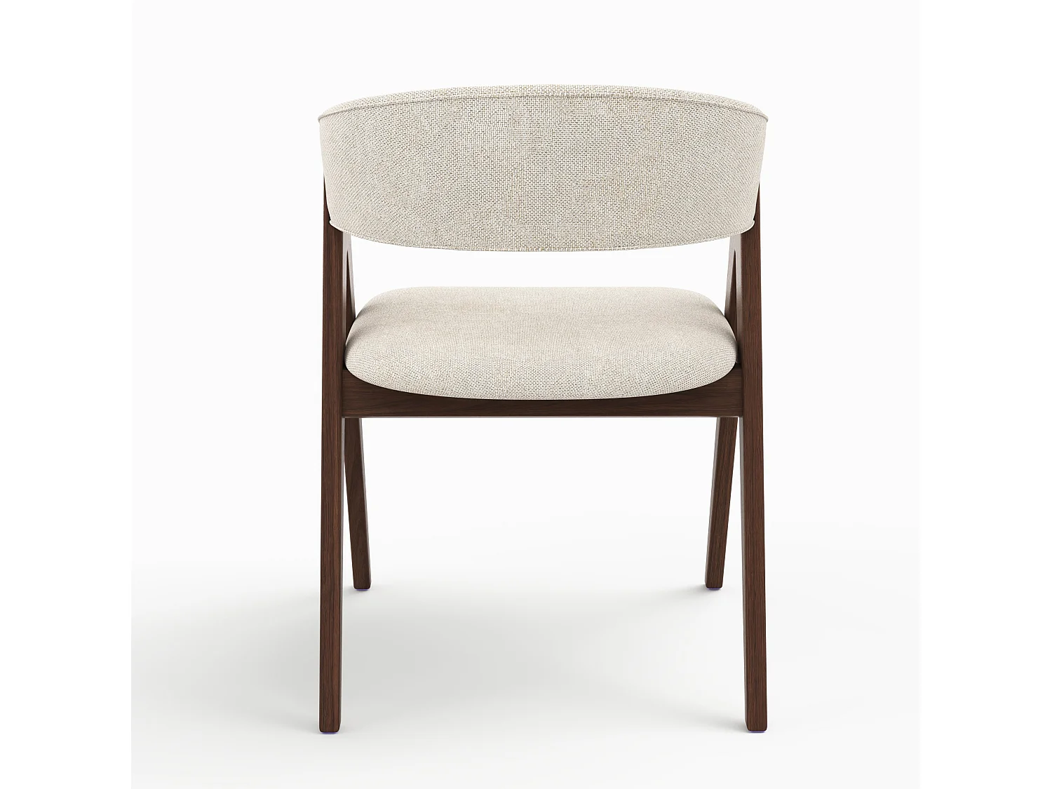 Silla de madera oscura y tela beige claro - Isis