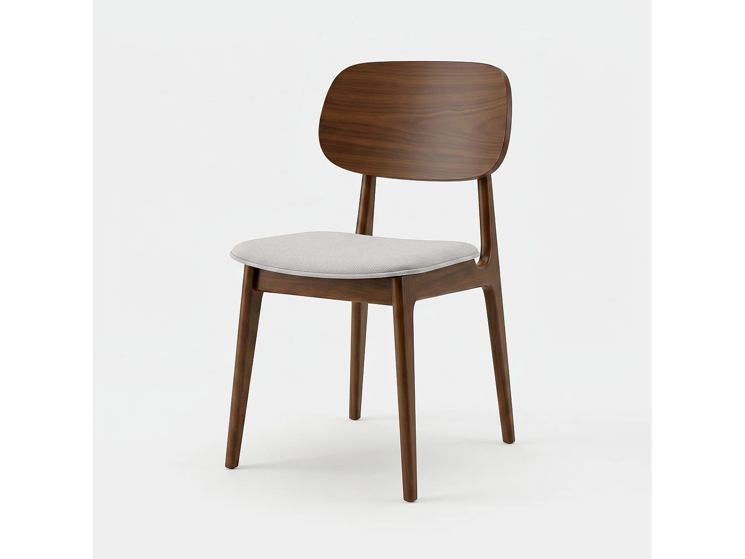 Lot de 2 chaises en bois foncé et tissu gris clair - Charlize