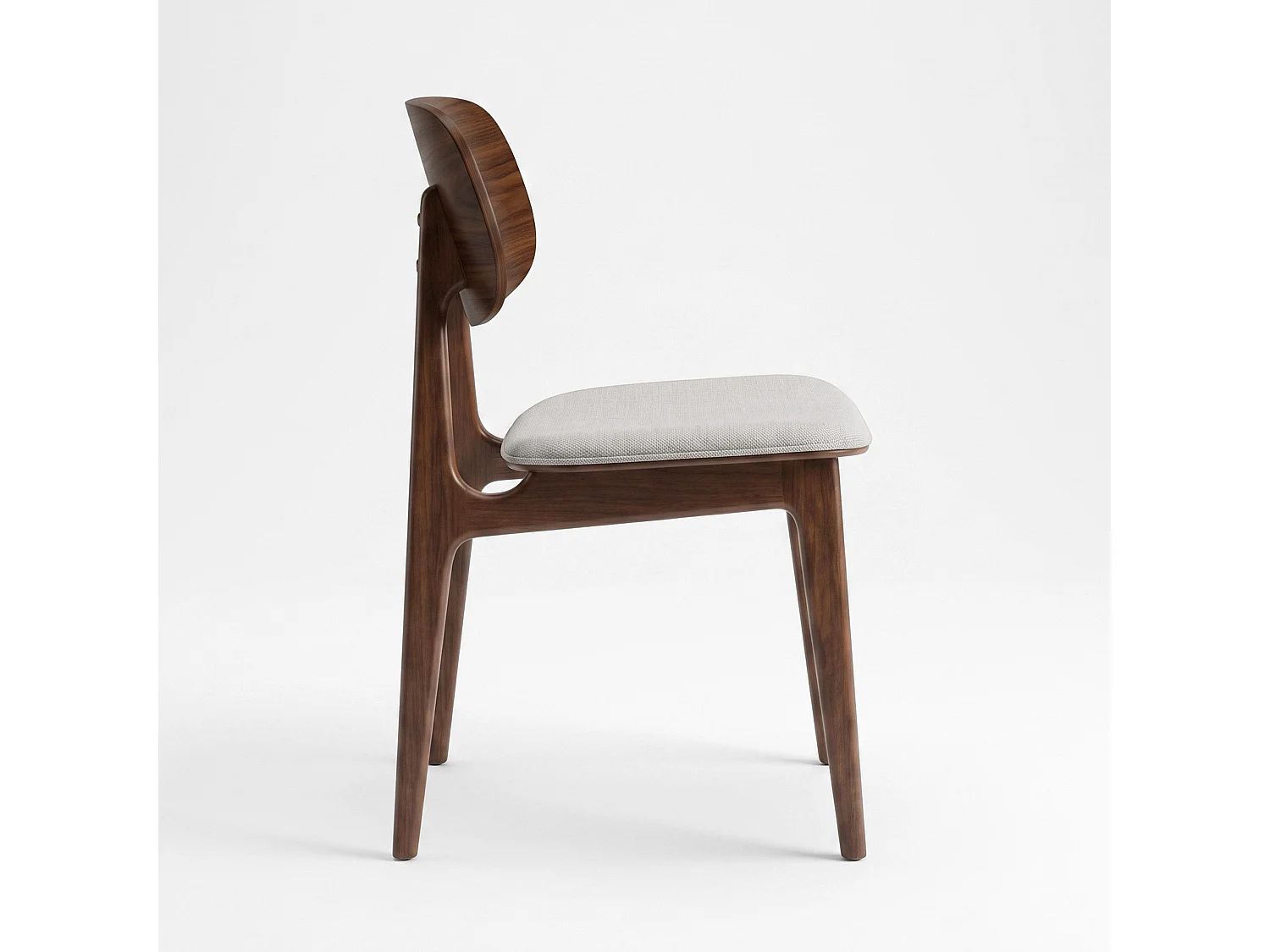 Lot de 2 chaises en bois foncé et tissu gris clair - Charlize