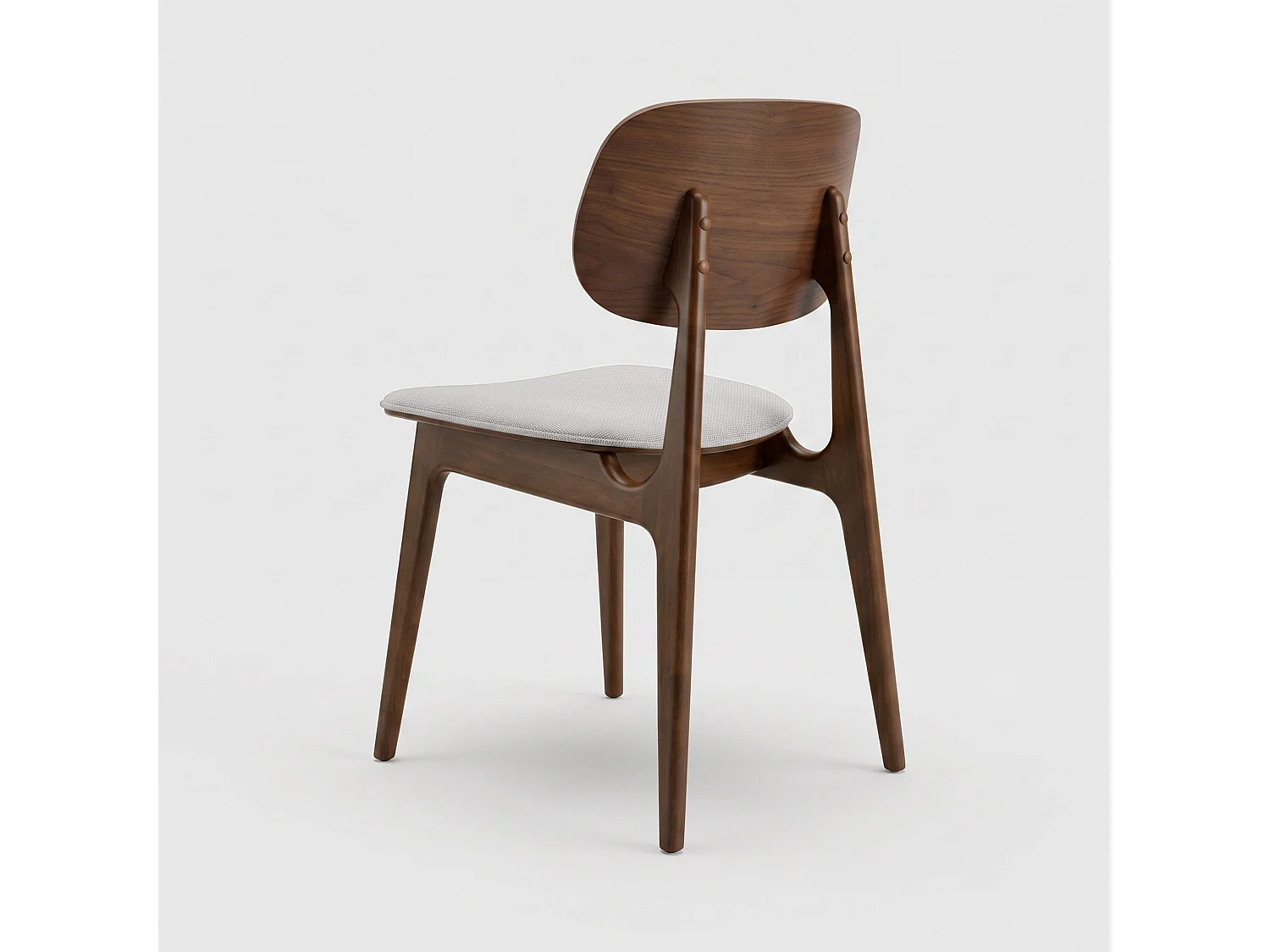 Lot de 2 chaises en bois foncé et tissu gris clair - Charlize