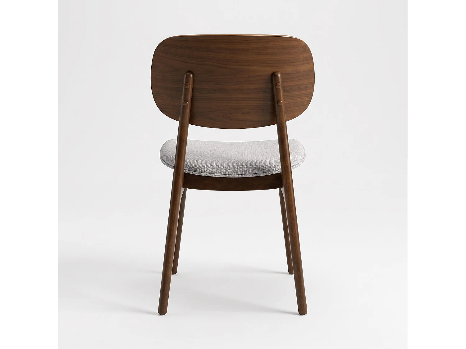 Lot de 2 chaises en bois foncé et tissu gris clair - Charlize
