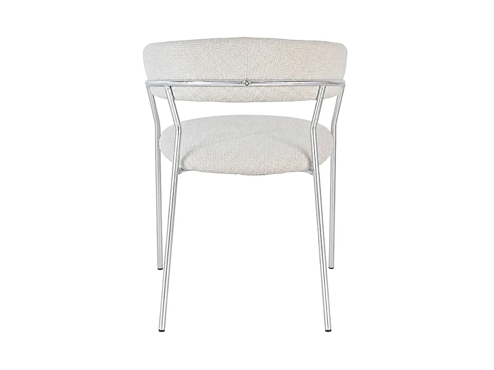 Celesty - Lot de 2 fauteuils de table en tissu pieds chrome - Beige