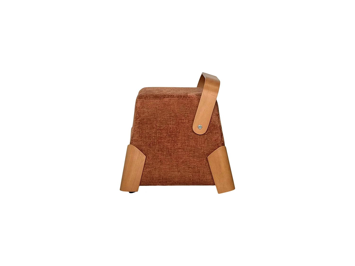 Pouf design terracotta avec poignée en bois IENA