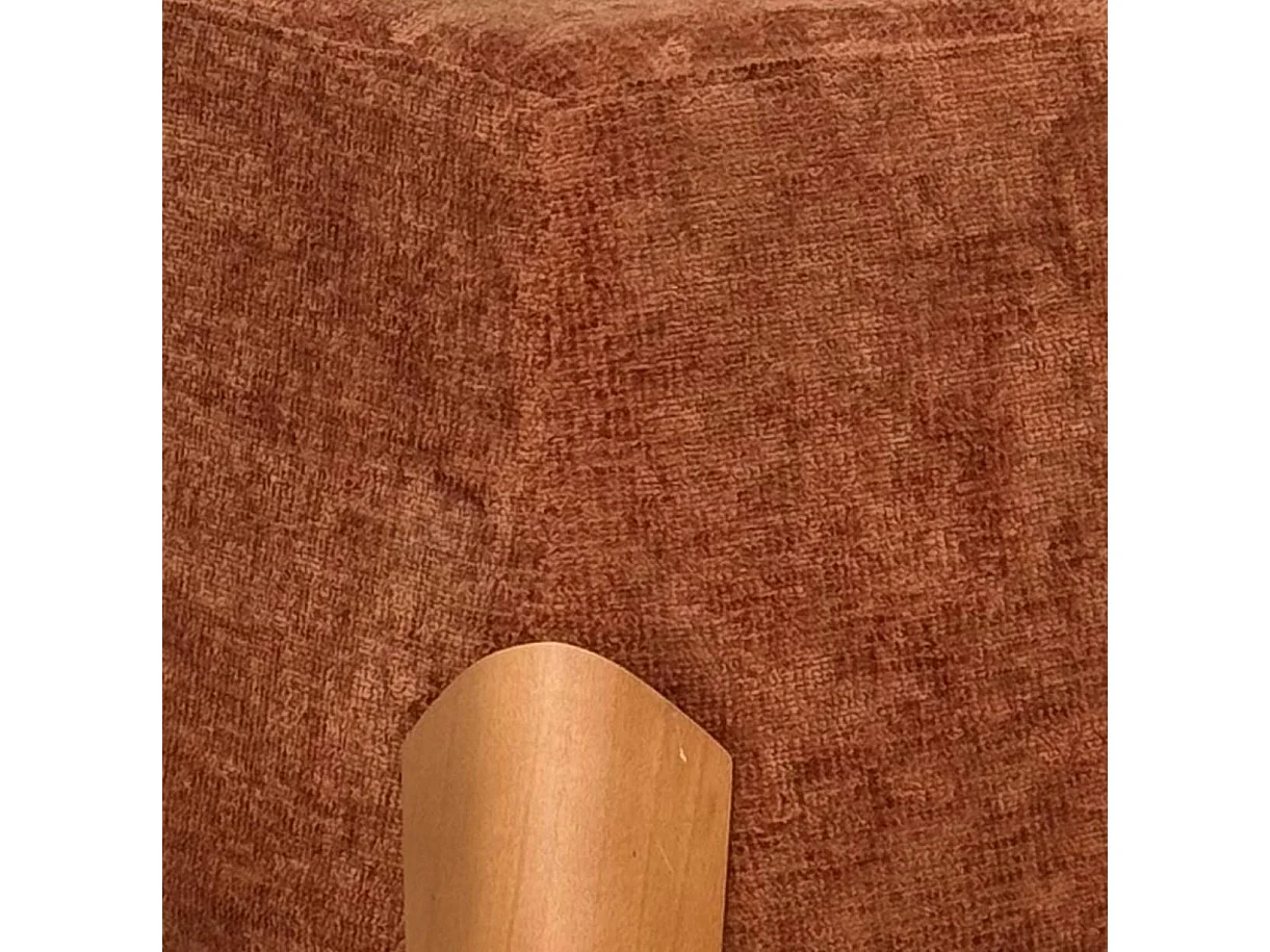 Pouf design terracotta avec poignée en bois IENA