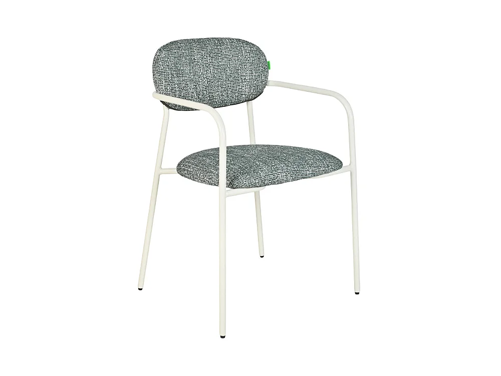 Anatole - Lot de 2 fauteuils de table en tissu pieds métal - Vert