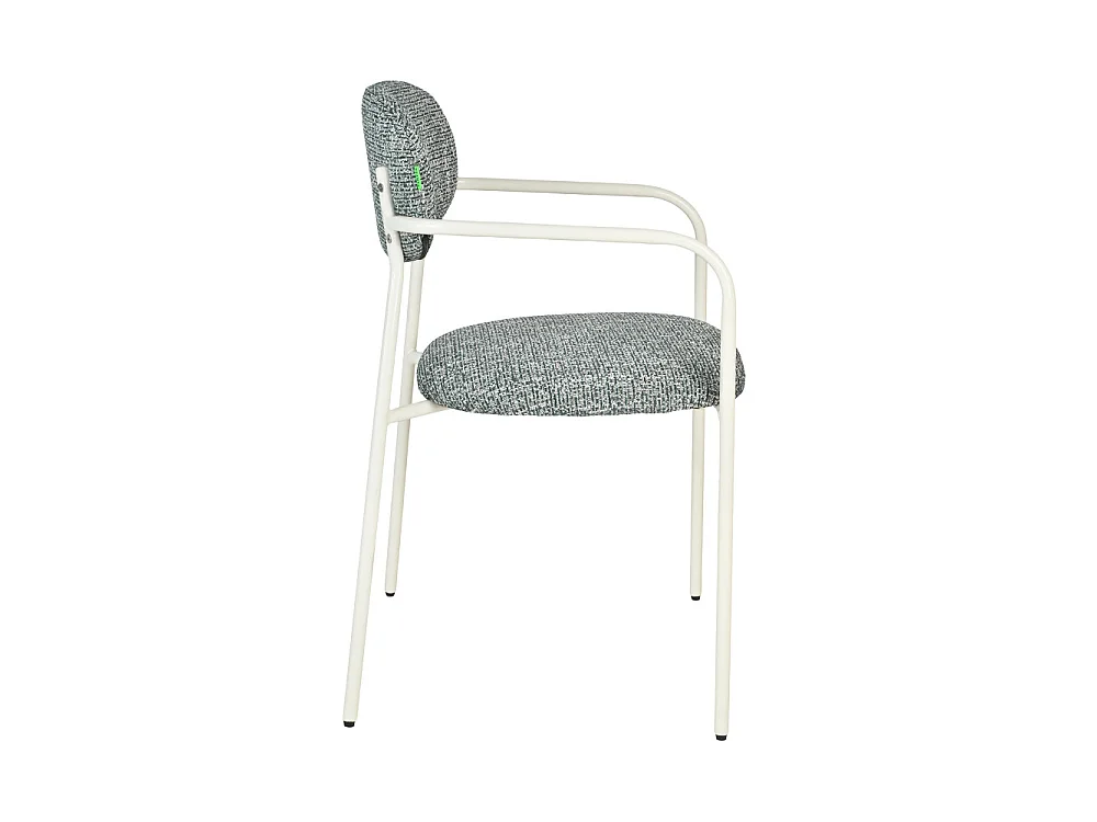 Anatole - Lot de 2 fauteuils de table en tissu pieds métal - Vert