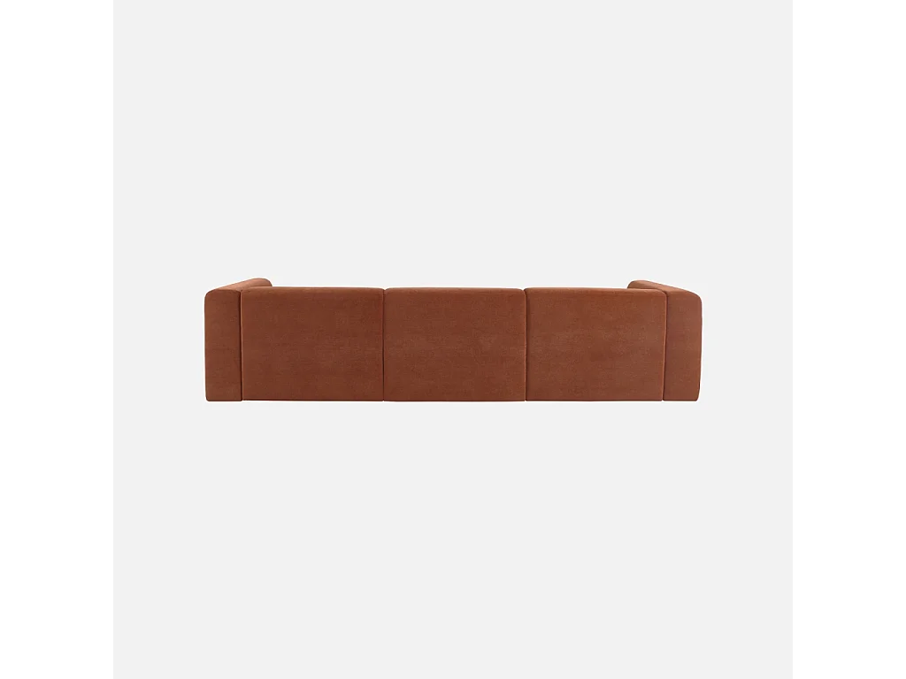 Sofá de tela, 4 plazas terracotta