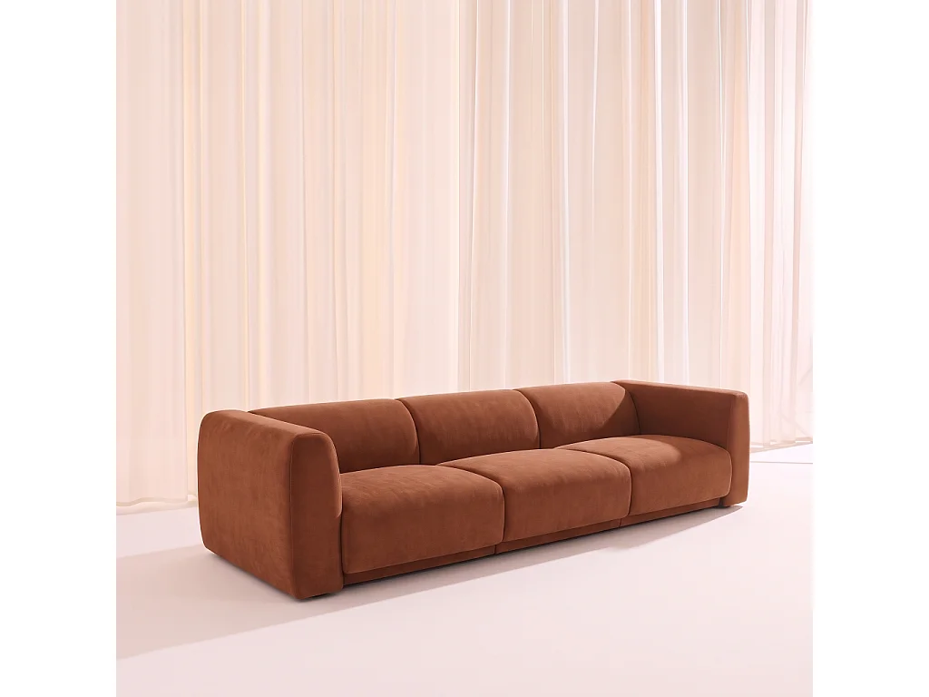 Divano in tessuto, 4 posti, Kosmo, Terracotta, 314x98x73 cm