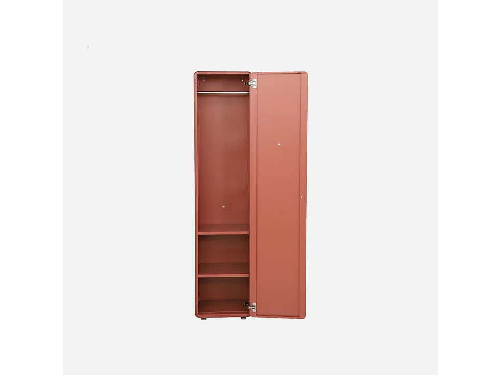 Armadio a casellario industriale in acciaio 2 ripiani 1 guardaroba, Tribeca, Terracotta, 169.5x40x40