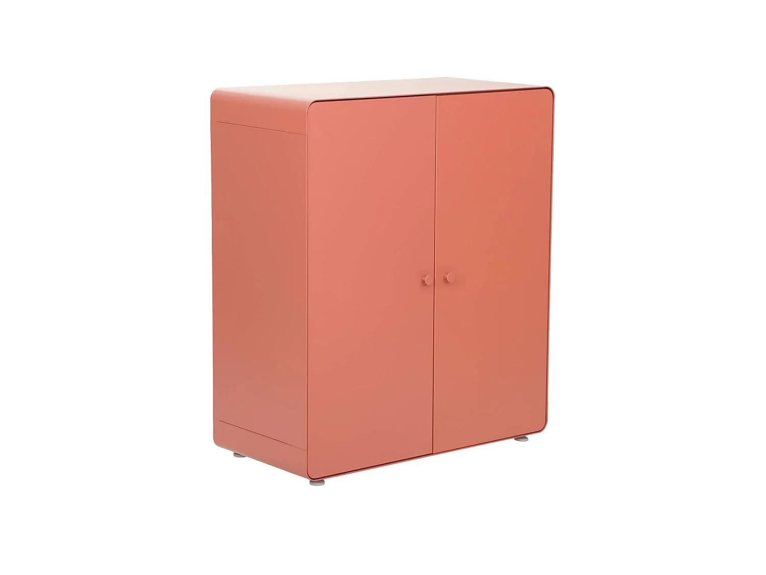 Commode armoire métal 2 portes terracotta - Tribeca
