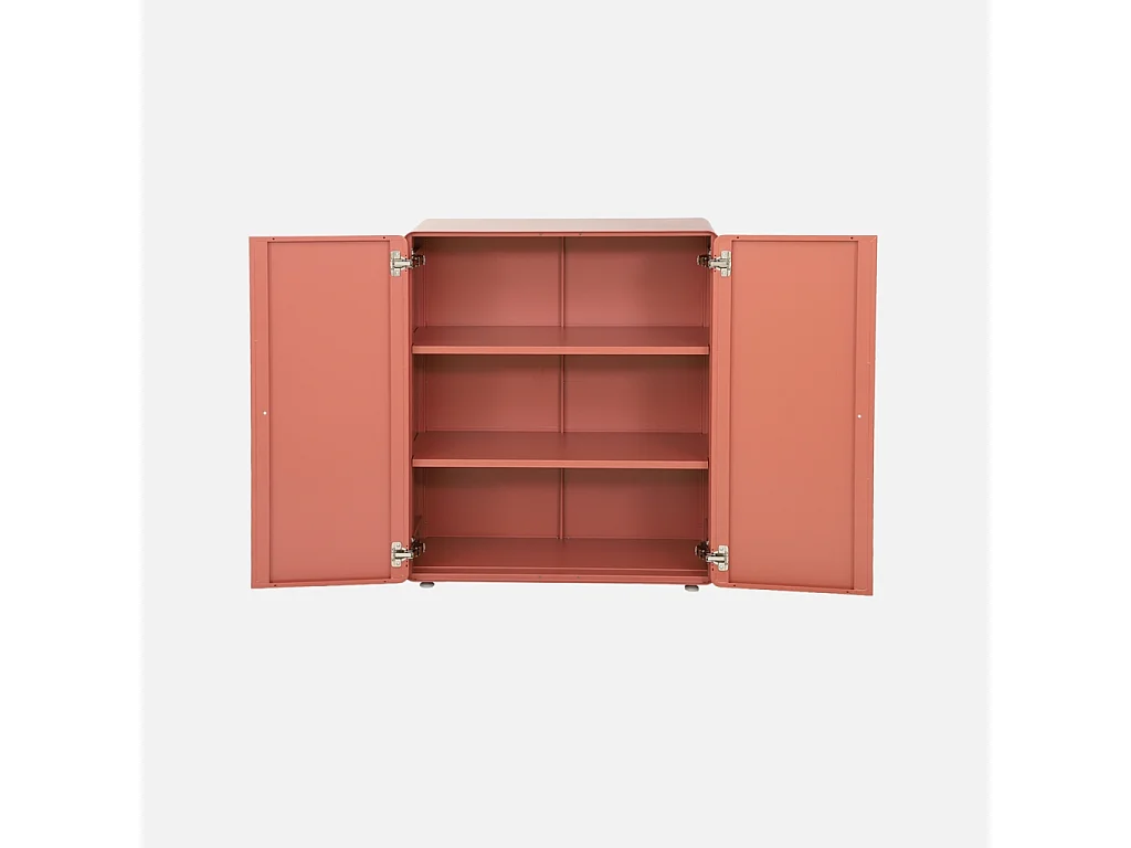 Commode armoire métal 2 portes terracotta - Tribeca