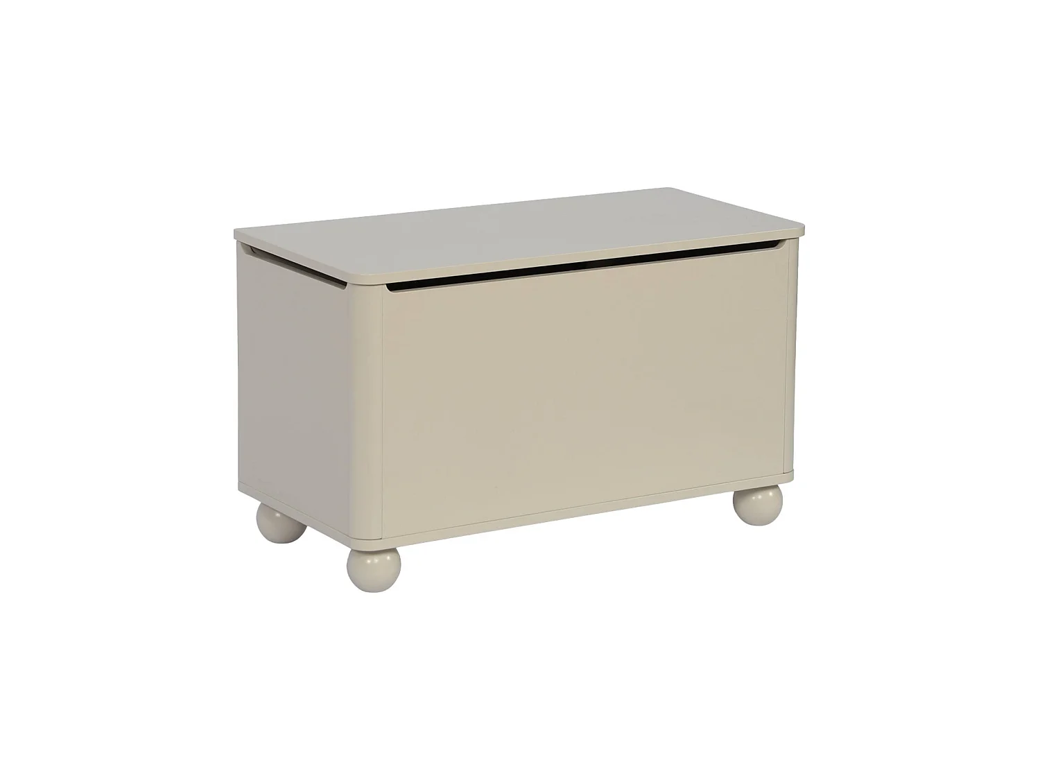 Coffre à jouets enfant décor bois laqué beige - Noushka