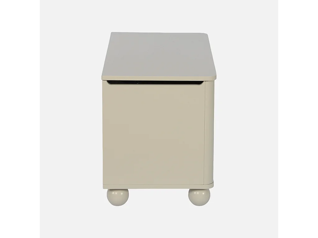 Coffre à jouets enfant décor bois laqué beige - Noushka