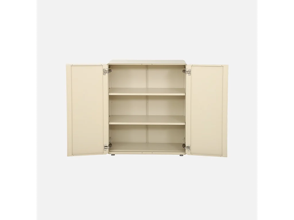 Credenza armadio metallo 2 ante, Tribeca, Beige, 94x80x40 cm