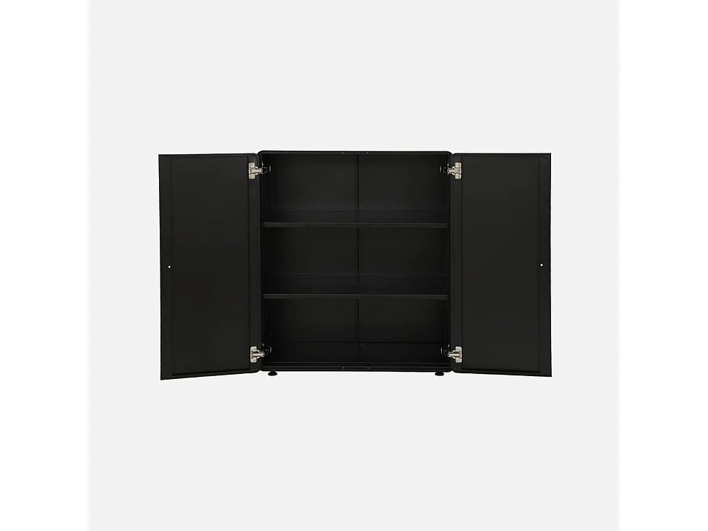 Commode armoire métal 2 portes noir - Tribeca