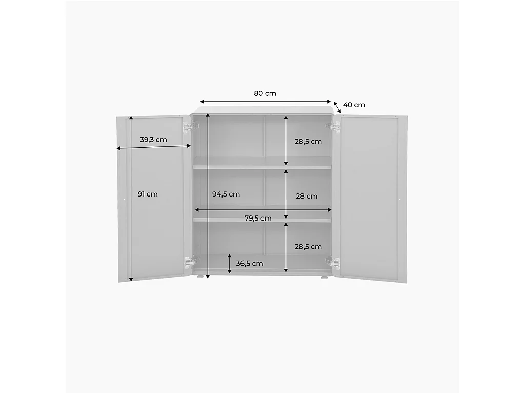 Commode armoire métal 2 portes bleu - Tribeca