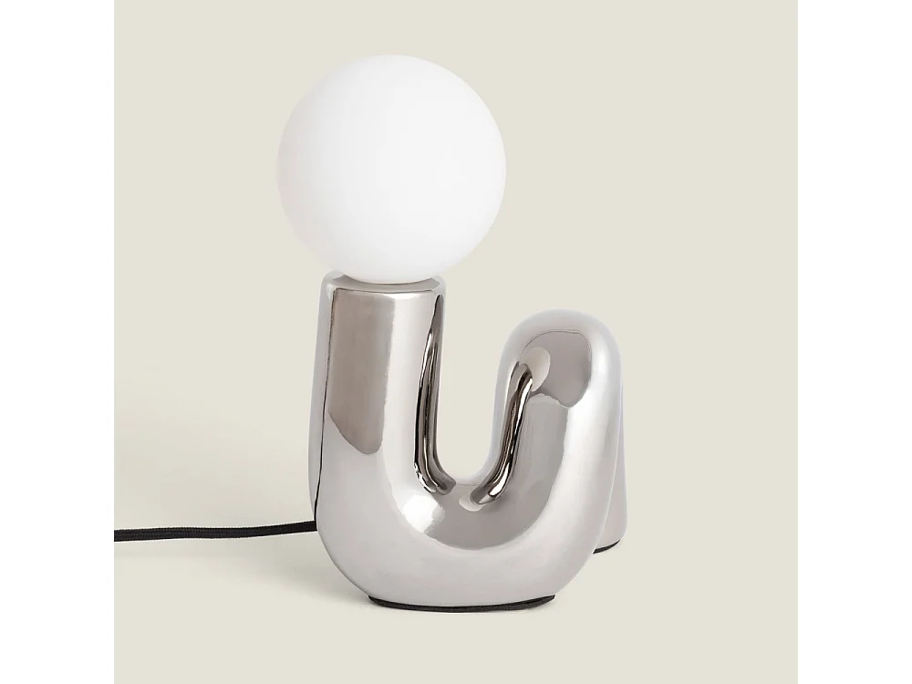 Leonie - Lampe à poser en céramique - Chrome
